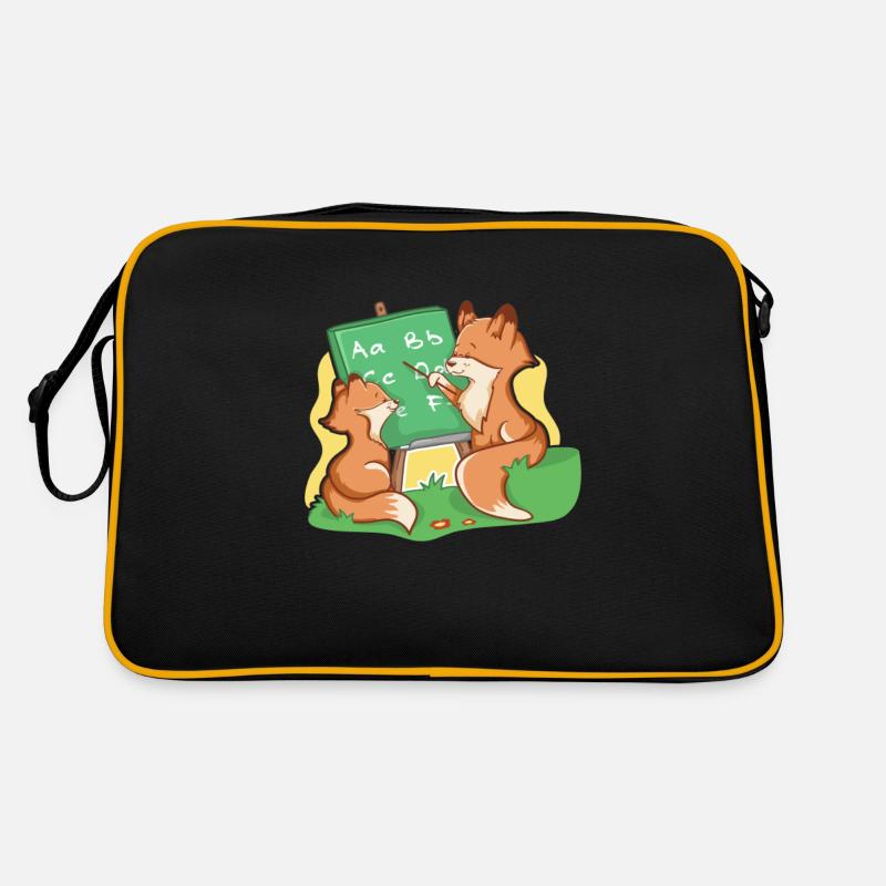 Kleiner Fuchs - Retro Tasche - Schwarz/Gold
