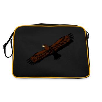 Oiseau Aigle anmut oiseaux de proie - Sac Retro - noir/or - Dos