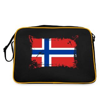 Flagge Norwegen / Norway - Retro Tasche - Schwarz/Gold - Hinten
