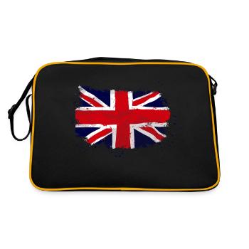 Union Jack - UK Flag - Retro Tasche - Schwarz/Gold - Hinten