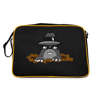 Mole earth mole hilarious agent secret s - Retro Bag - black/gold - Back