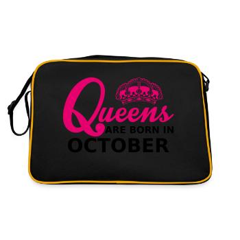 queens are born in october - Retro Tasche - Schwarz/Gold - Hinten