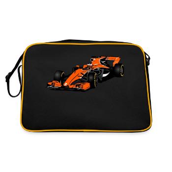 Racecar - Rennauto - Retro Tasche - Schwarz/Gold - Hinten
