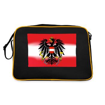 Austria flag with eagle - Retro Bag - black/gold - Back