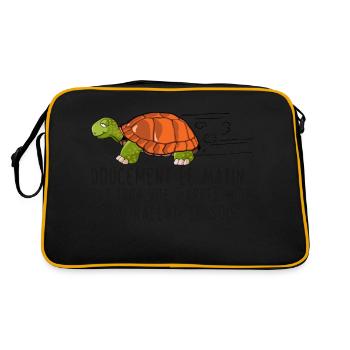 tortue dessin doucement matin vite ralenti citatio - Sac Retro - noir/or - Dos