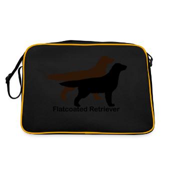 Flatcoated Retriever black and liver - Retro Bag - black/gold - Back