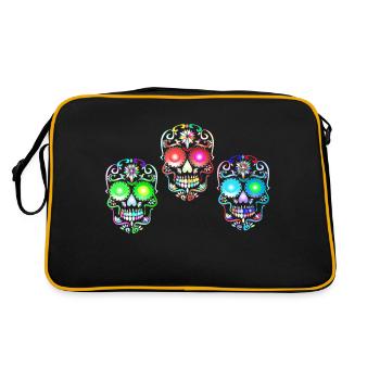 Art de crâne de sucre - Sac Retro - noir/or - Dos
