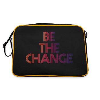 BE THE CHANGE ORANGE DARK - Retro Tasche - Schwarz/Gold - Hinten