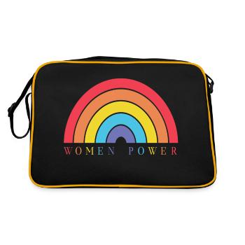 Women Power - Frauenrechte - Retro Tasche - Schwarz/Gold - Hinten