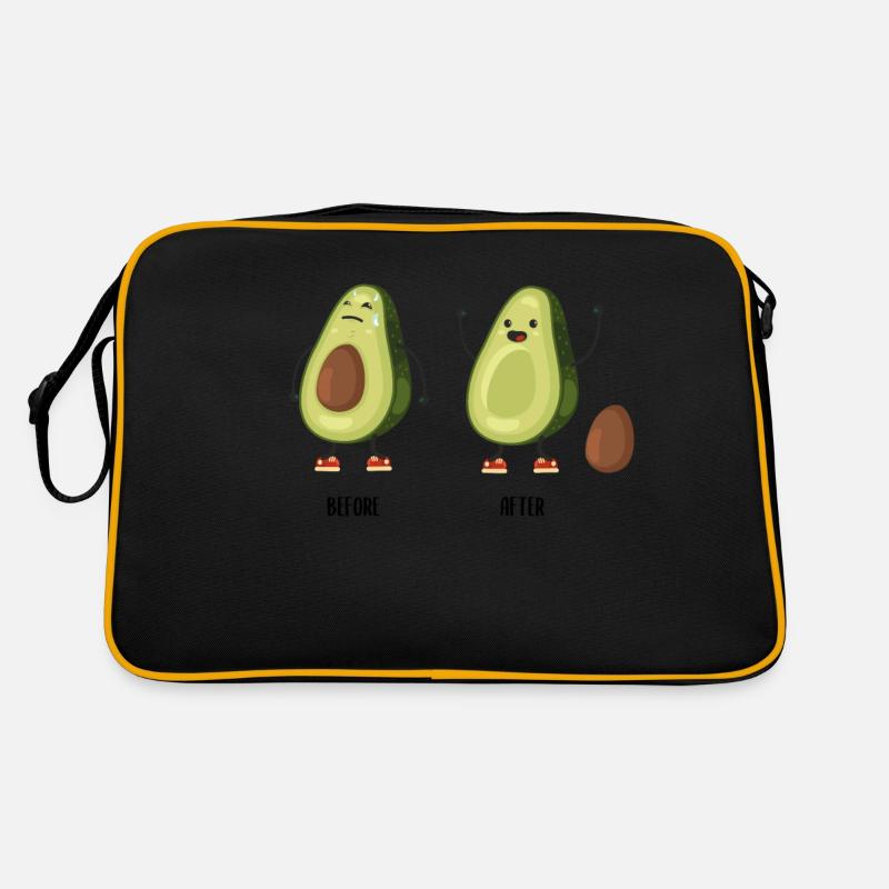 Avocado Toilette - Retro Tasche - Schwarz/Gold