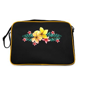 Blume - Retro Tasche - Schwarz/Gold - Hinten