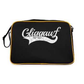 Glück auf - Retro Tasche - Schwarz/Gold - Hinten