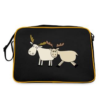 Elche - Retro Tasche - Schwarz/Gold - Hinten