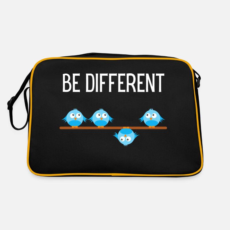 Be different Vogel Birds - Sac Retro - noir/or