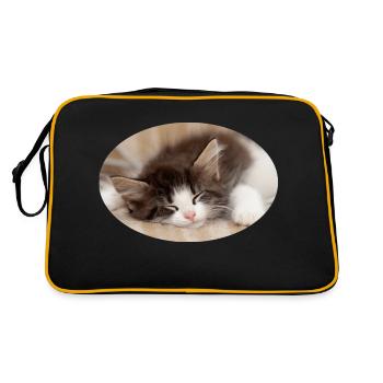Sleeping cat - Retro Bag - black/gold - Back