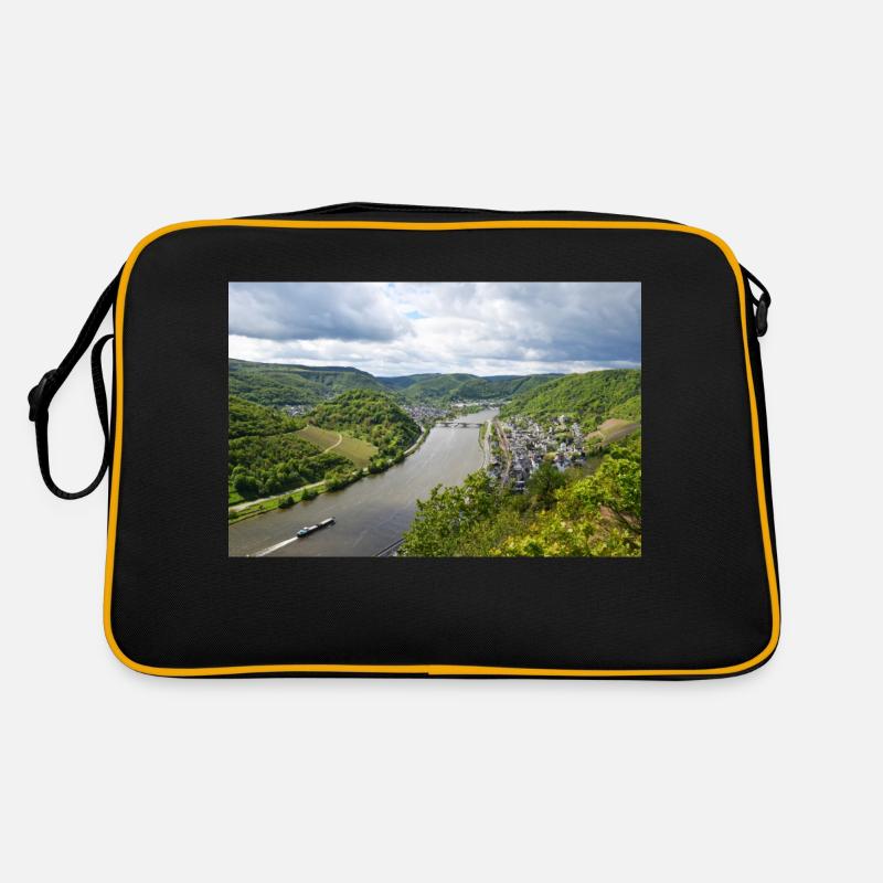Moselle, Wine, Vineyard, Reil, Panorama Retro Bag