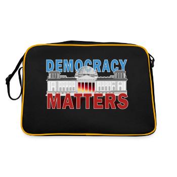 Demokratie Democracy Matters Bundestag Berlin - Retro Tasche - Schwarz/Gold - Hinten