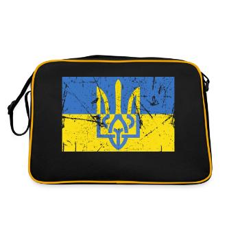Drapeau Ukrainien Trident Ukraine - Sac Retro - noir/or - Dos