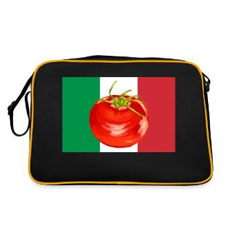 drapeau Italie tomate humour cuisine - Sac Retro - noir/or - Dos