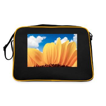 Sunflower Close-Up - Retro Bag - black/gold - Back
