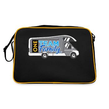 team family camping department head sayings office - Retro Bag - black/gold - Back