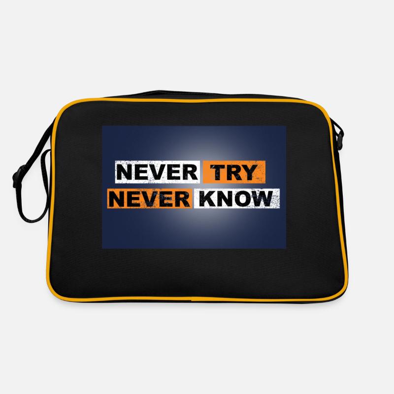 Never Try never know Motivation Quote Wall Retro Bag