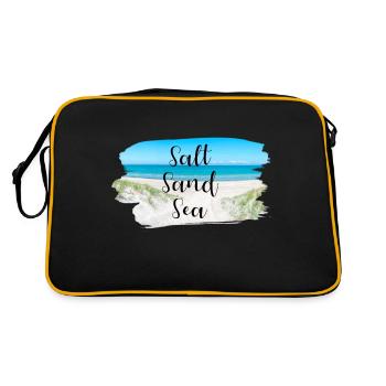Salt Sand Sea Coast Sayings Summer Sun Sea - Retro Bag - black/gold - Back