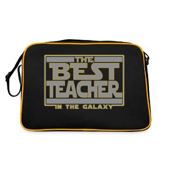 Der beste Lehrer der Galaxie - Retro Tasche - Schwarz/Gold - Hinten