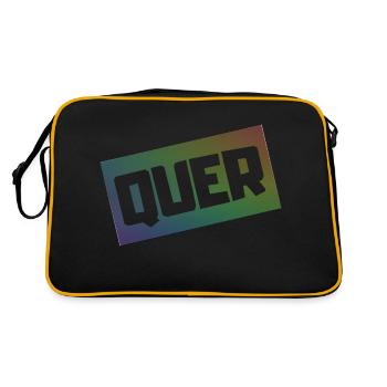QUER - Retro Tasche - Schwarz/Gold - Hinten