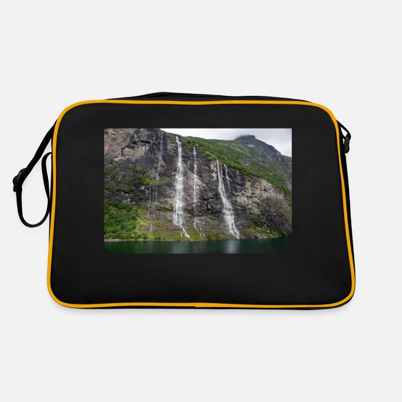 Seven Sisters Waterfall Norway Geiranger Retro Tasche