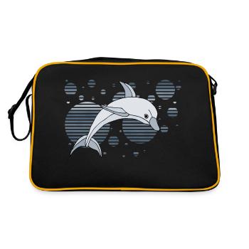 Delfin - Retro Tasche - Schwarz/Gold - Hinten