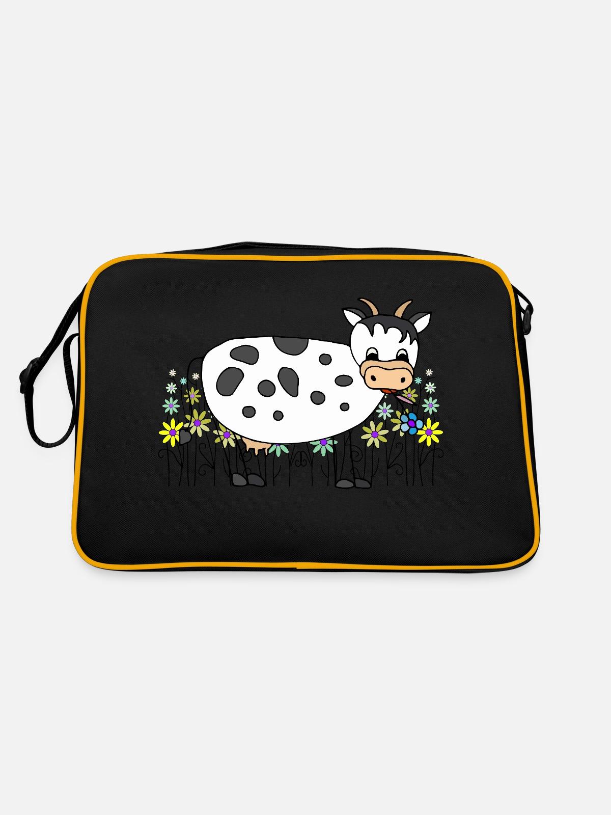 Cow - Retro Bag - black/gold - Back