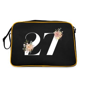 27th Anniversary Flowers (Gift of 27 years) - Retro Bag - black/gold - Back