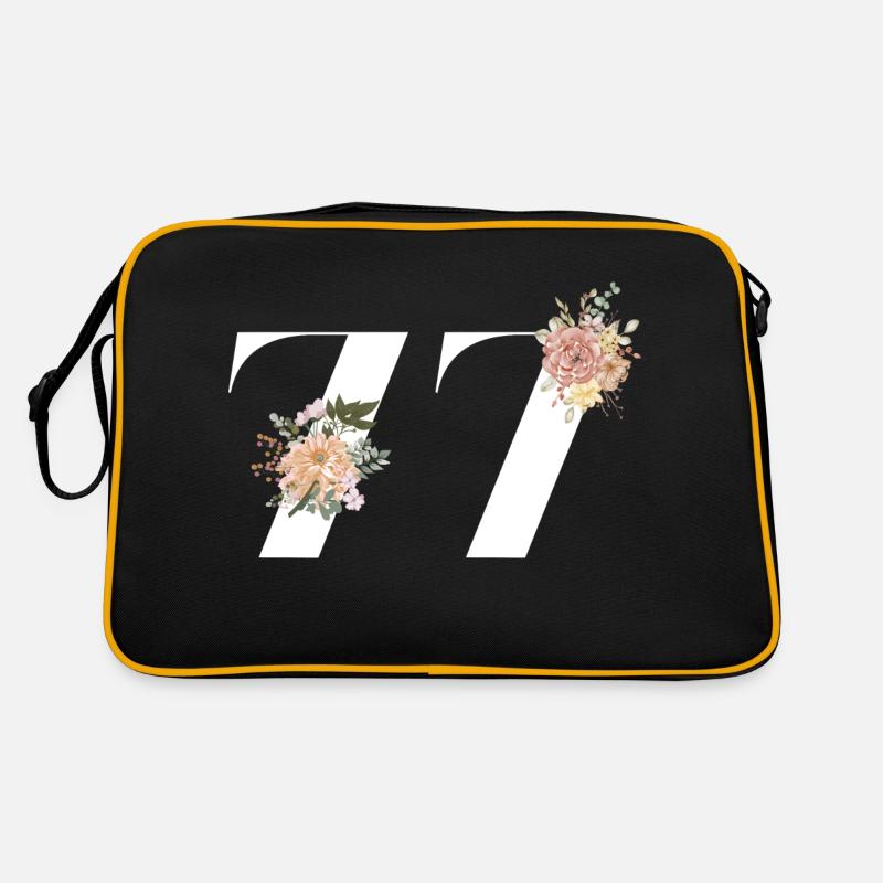 77e anniversaire fleuris (Cadeau de 77 ans) Sac Retro