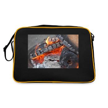 Close up of embers - Retro Bag - black/gold - Back