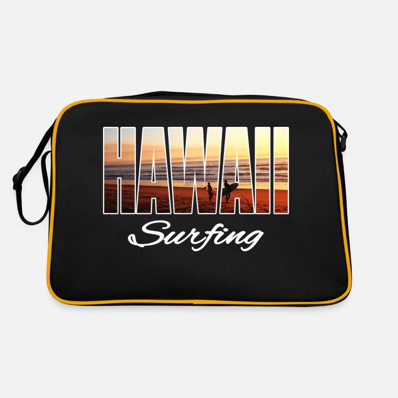 hawaii surfing - Retro Tasche - Schwarz/Gold
