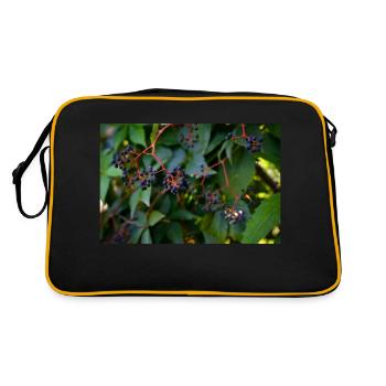 Efeu Beeren - Retro Tasche - Schwarz/Gold - Hinten