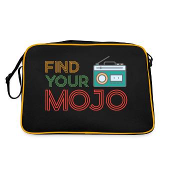 Finden Sie Ihre Mojo Colourful Violet Pink Retro Schriftart - Retro Tasche - Schwarz/Gold - Hinten