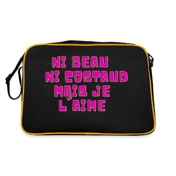 Ni beau, Ni costaud mais je l'aime - Sac Retro - noir/or - Dos