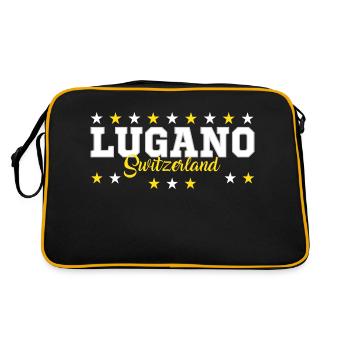 Lugano - Retro Tasche - Schwarz/Gold - Hinten