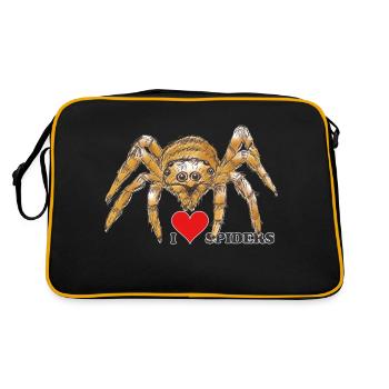 Spider, Halloween, Arachnophobia, Monster - Retro Bag - black/gold - Back