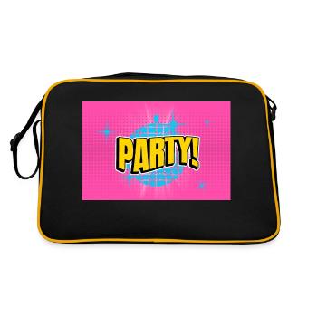 Party Disco Comic Style Bubble Graffiti Lettering - Sac Retro - noir/or - Dos