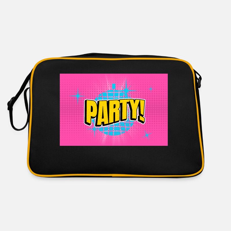 Party Disco Comic Style Bubble Graffiti Lettering Sac Retro