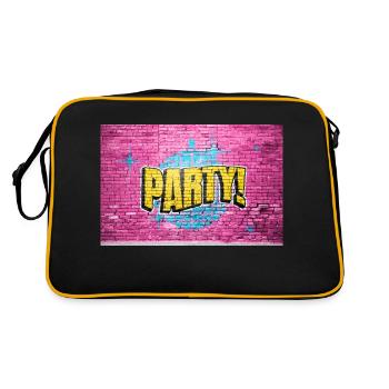 Party Disco Comic Style Bubble Graffiti Lettering - Sac Retro - noir/or - Dos