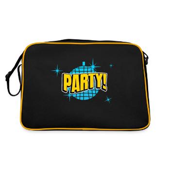 Party Disco Comic Style Bubble Graffiti Lettering - Sac Retro - noir/or - Dos