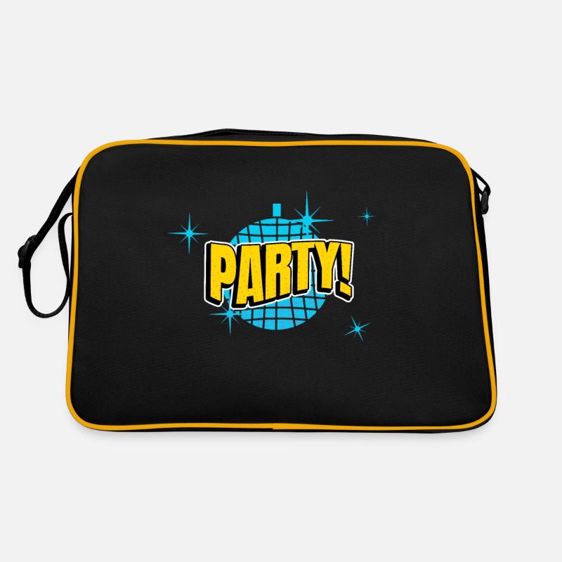 Party Disco Comic Style Bubble Graffiti Lettering Sac Retro