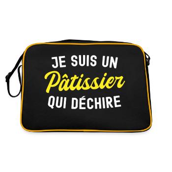 pâtissier qui déchire / humour patissier - Sac Retro - noir/or - Dos