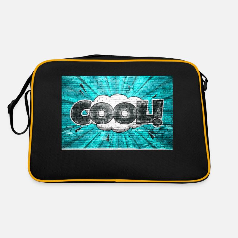 cool Comic Style Bubble Graffiti Lettering sur Bric Sac Retro
