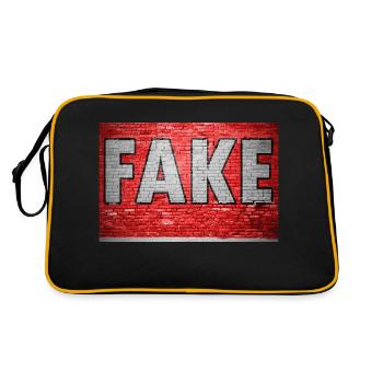 Fake Brick Wall Graffiti - Retro Bag - black/gold - Back
