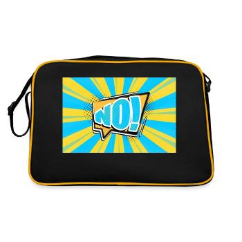 Nein! Comic Style Bubble Graffiti Schriftzug - Retro Tasche - Schwarz/Gold - Hinten